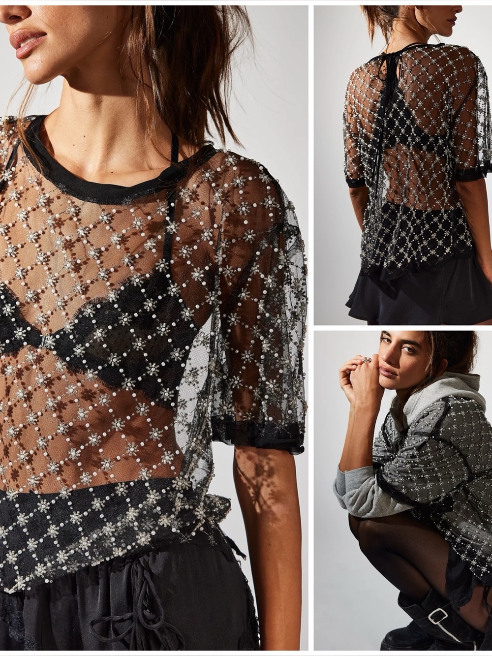 𝓯𝓹 Free People ~ Loir Embellished Knit Top